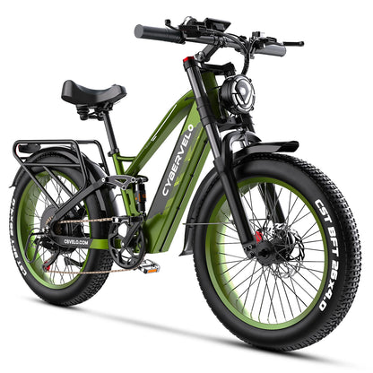 High speed electric ebike for adults, 52V ebike,40AH battery ,full suspension bicycle,hydraulic ebike,fat tyre 26inch 3000W - Ohberri