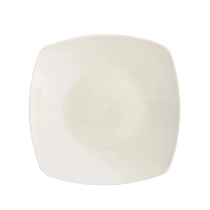 12-Piece White Square Dinnerware Set, Modern Stoneware Plates Bowls Ohberri