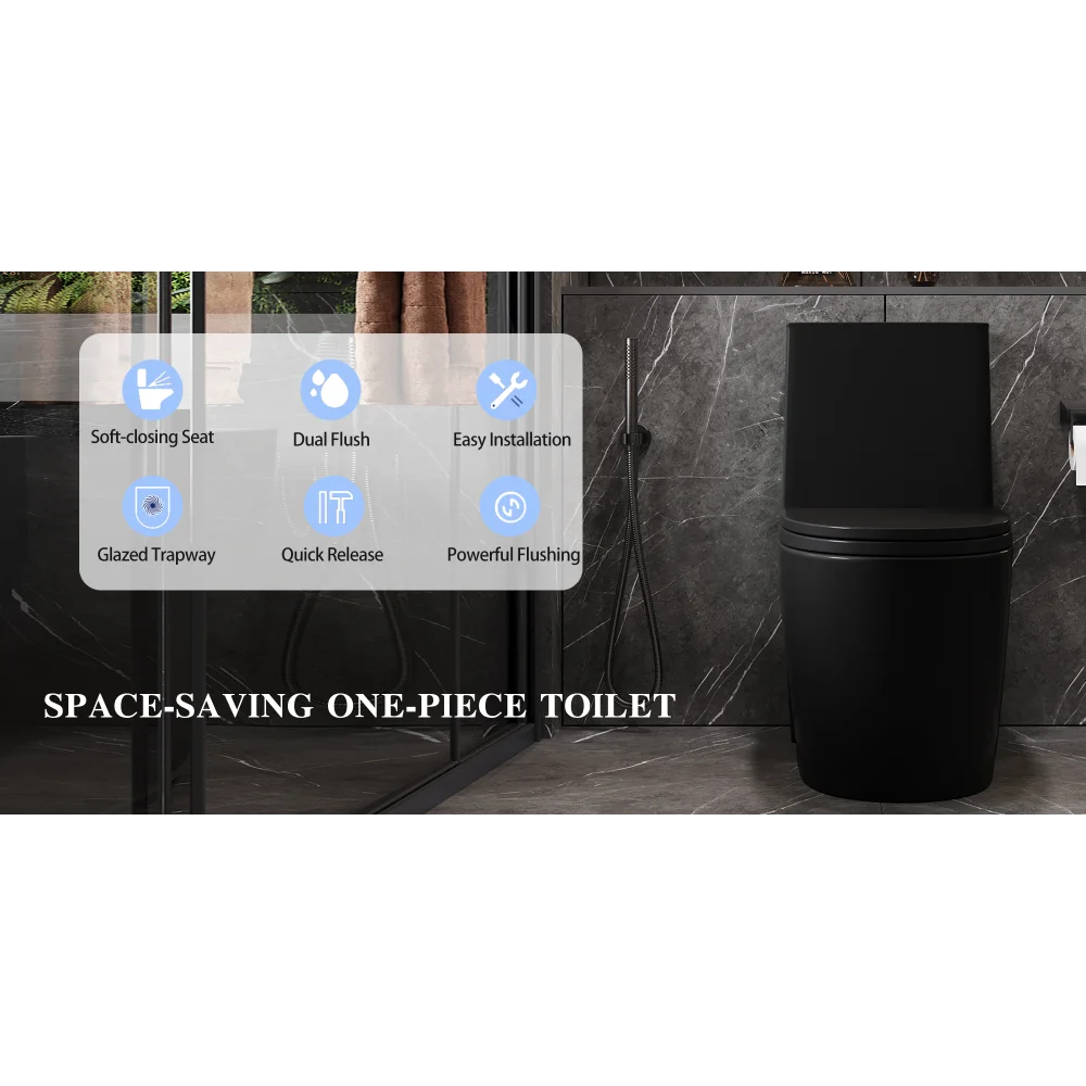 Dual-Flush, Water-Saving Elongated Ohberri