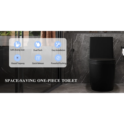 Dual-Flush, Water-Saving Elongated Ohberri