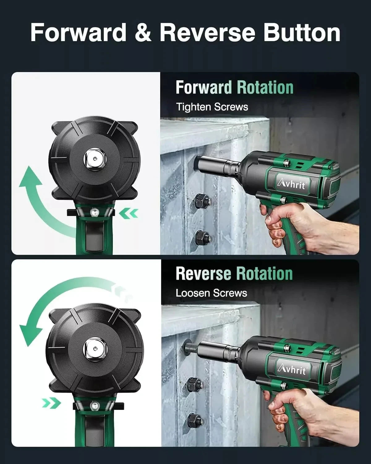 1/2" Cordless Brushless Impact Wrench 1000Nm(738Ft-lbs) w/ 2x5.0Ah Ohberri