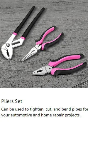 DEKO Pink Drill Tool Kit Set: 20V Cordless Power Drill Tool Box with Battery Electric Drill Driver Ohberri