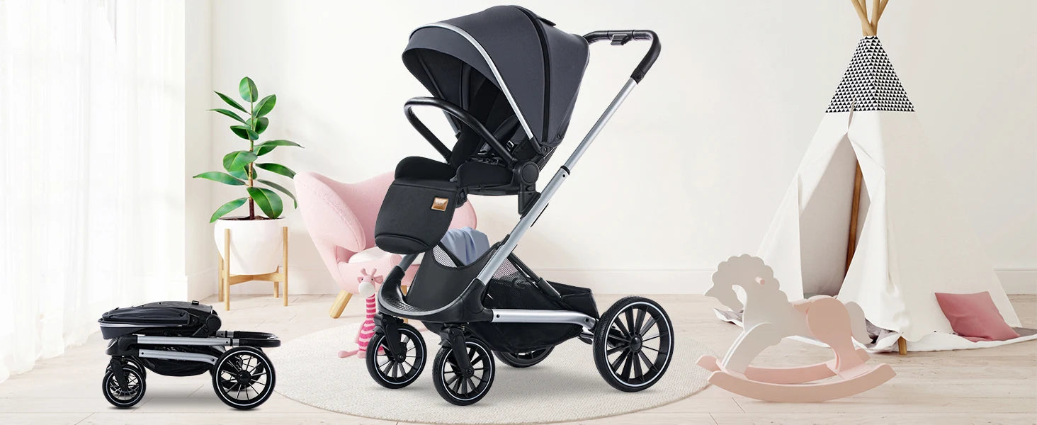 Baby Stroller Reversible Seat with Bassinet Mode - Ohberri