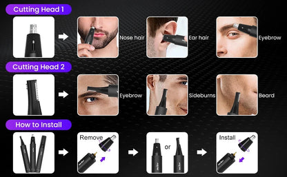 2-IN-1 Nose Hair Trimmer Men Women Ear Hair Trimmer Small Electric Trimmer Ohberri