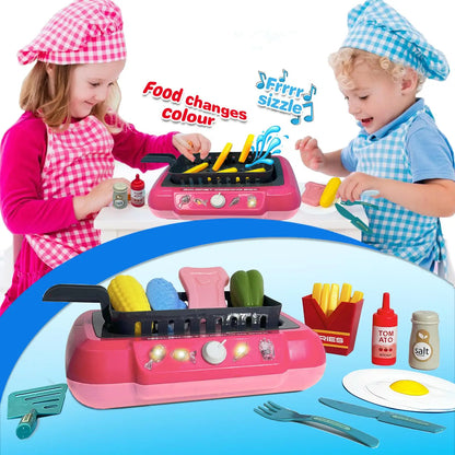 Color Changing Kids Food Fryer Pretend Play Set - Ohberri