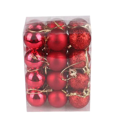 24Pcs Christmas Ball Christmas Tree Decoration Ornaments Ohberri