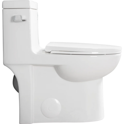 1.28 GPF Single-flush One Piece Toilet, Water-Saving Elongated Ohberri