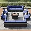 15 Piece Patio Furniture Set with Fire Pit Table, Outdoor Conversation Sets Wicker Rattan S Ohberri