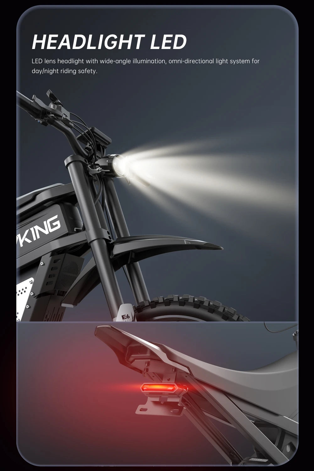 Dual Battery, Peak 2900W 52V, Dual 20Ah, 25inchTires,off-road Mountain E-Bike - Ohberri