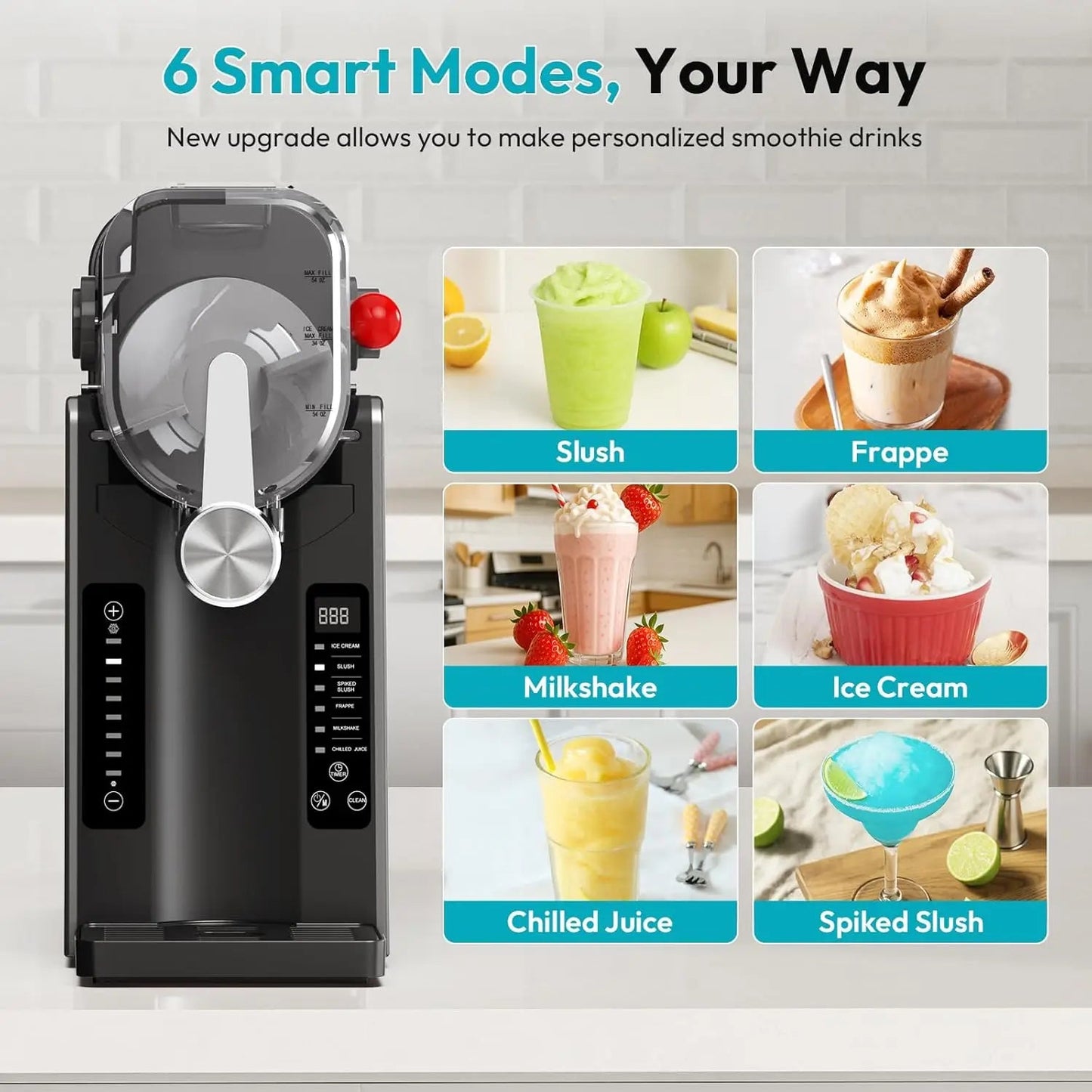 Slushy Machine for Home 70oz Slushie Machine No Ice Needed with 6 Preset Programs- Self-Cleaning Ohberri