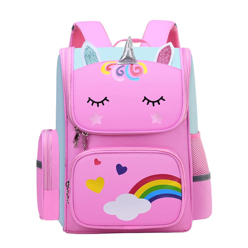 Kid Backpack for Girl Unicorn Children Rainbow Eyes School Bag Ohberri