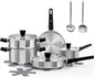 Stainless Steel Cookware Set, 16-Piece Pots and Pans Set Non Toxic Ohberri