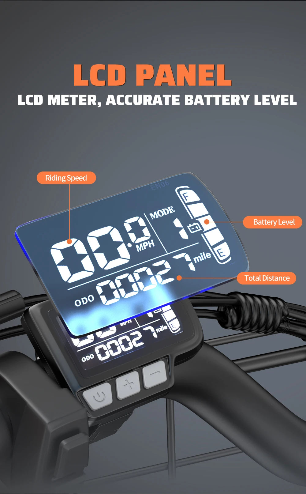 Electric Bike 20'' 1500W Up to 50 Miles 32MPH with 48V 20AH - Ohberri