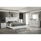 Modern 4-Pc King Bedroom Set with LED Headboard- White - Ohberri