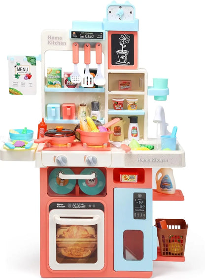 Kitchen Play set with Sound and Light, Cooking Stove with Steam, Play Sink - Ohberri