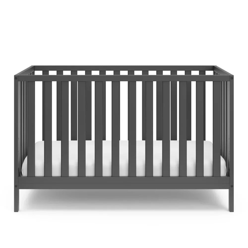 Sunset 4-in-1 Convertible Baby Crib, Gray - Ohberri