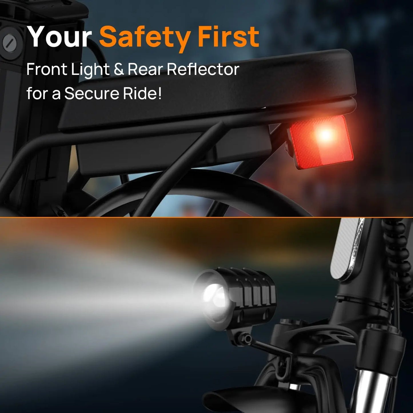 14" Foldable Electric bicycle Peak 500W Motor with 48V 7.5Ah 40 Miles Range 3 Hours Charge Time - Ohberri