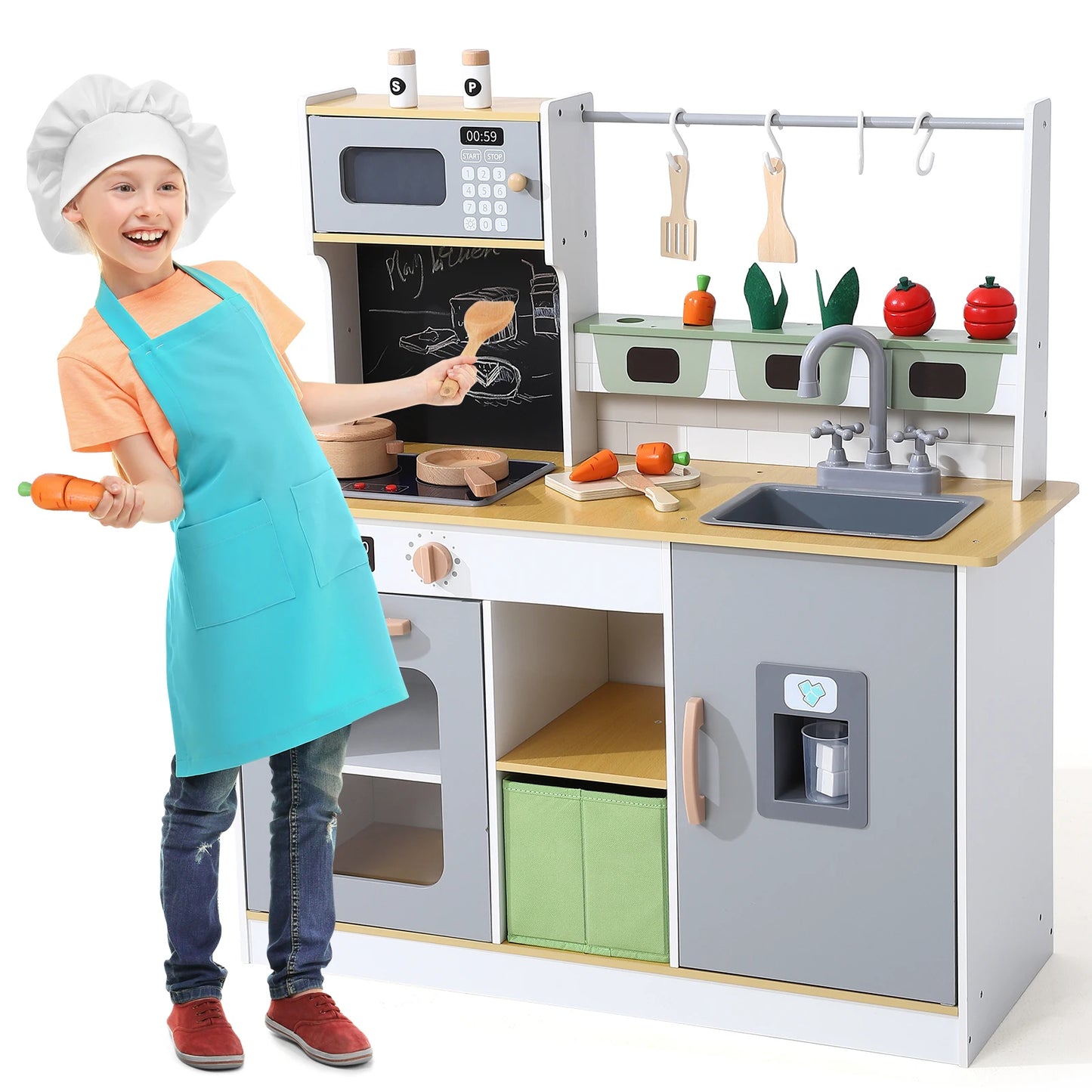 Children's Play Toys Simulated Kitchen Toys Wooden Vegetable Toys - Ohberri