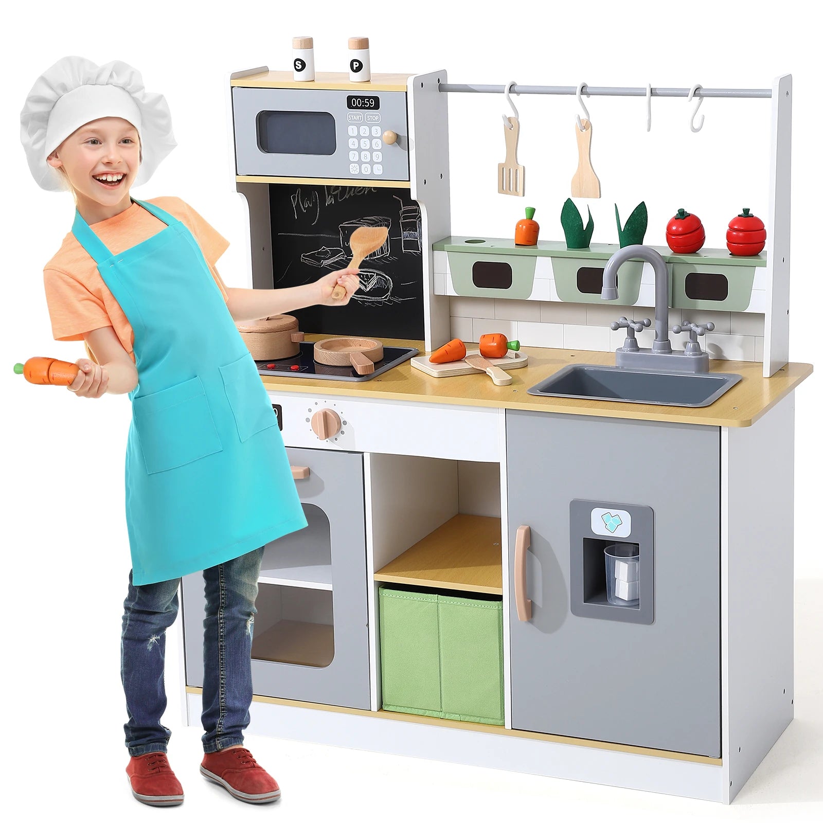 Children's Play Toys Simulated Kitchen Toys Wooden Vegetable Toys - Ohberri