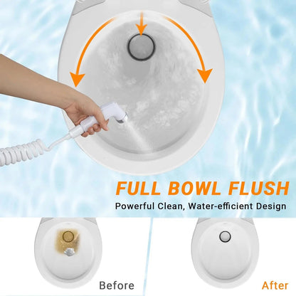 RV Toilet, Gravity Flush Toilet with Foot Pedal Flush,Standard Height Gravity Camper Toilet For RVs,Trailers,and Outdoor Campers Ohberri