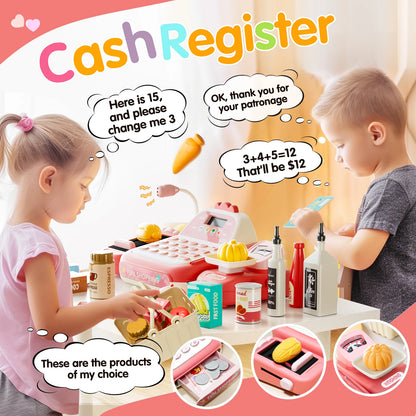 Supermarket Cash Register Electronic Simulation Pretend Play - Ohberri