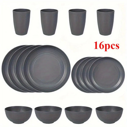 16/32pcs Plastic Tableware Set Ohberri