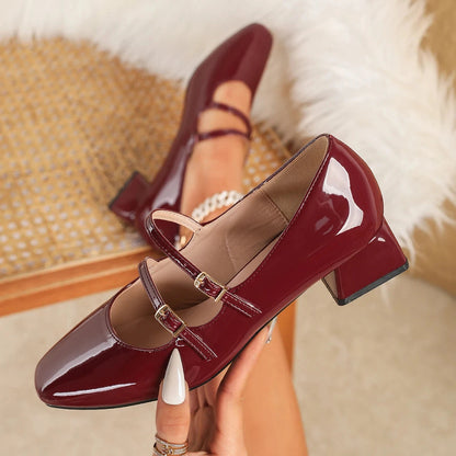Mary Jane Leather High Heels Ohberri