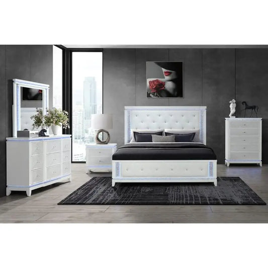 5PC Bedroom Set - White King Bed & Furniture - Ohberri