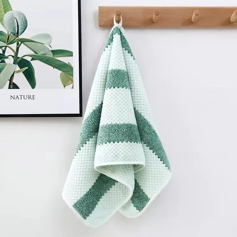 Bath Towel Washcloth Cotton Towel Solid Color Soft Absorbent Towels Multipurpose Use For Hotel Bathroom - Ohberri