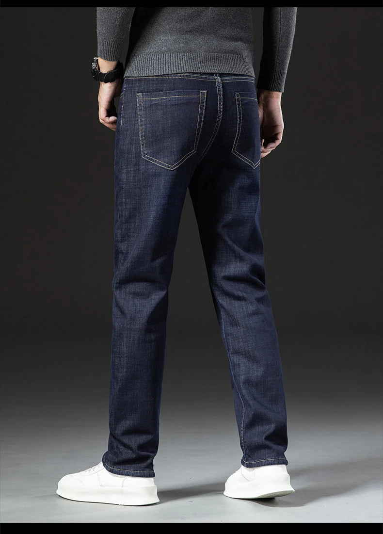 Winter Lamb Fluff Denim Straight Pants Ohberri