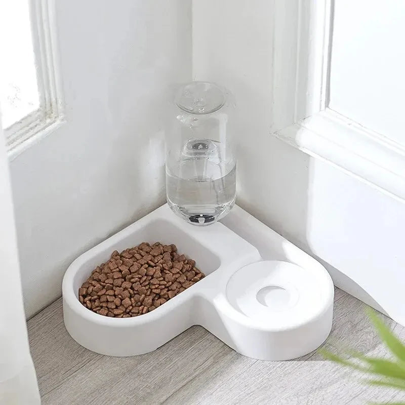 Automatic Drinking Love Pet Bowl Moisture-proof Cat Bowl Dog Basin Dual-use Multi-functional Drinking And Feeding Ohberri
