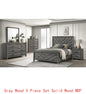 Gray 5-Piece Full Bedroom Set Made of Wood, Modern Design - Ohberri