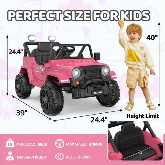 12V Ride On Truck Car with Remote Control with Bluetooth Music - Ohberri