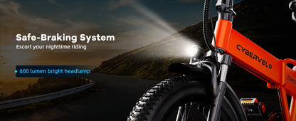 1000W Folding Electric Bike, 48V 20AH 30+MPH, 80 Miles Max Range, 20" Tire - Ohberri