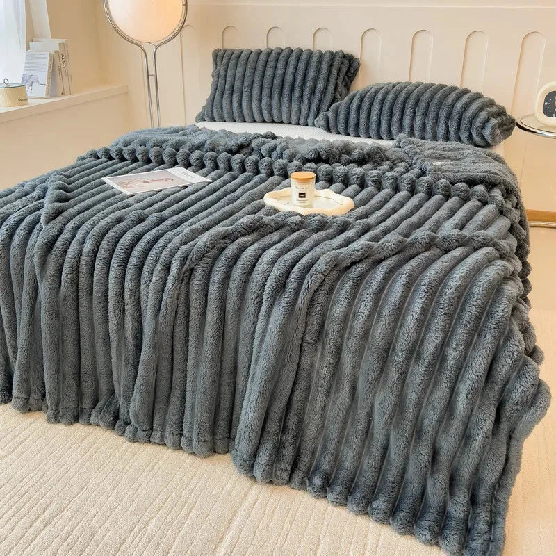 Luxurious Super Soft Faux Rabbit Fur Blanket Ohberri
