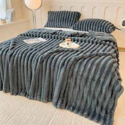 Luxurious Super Soft Faux Rabbit Fur Blanket Ohberri