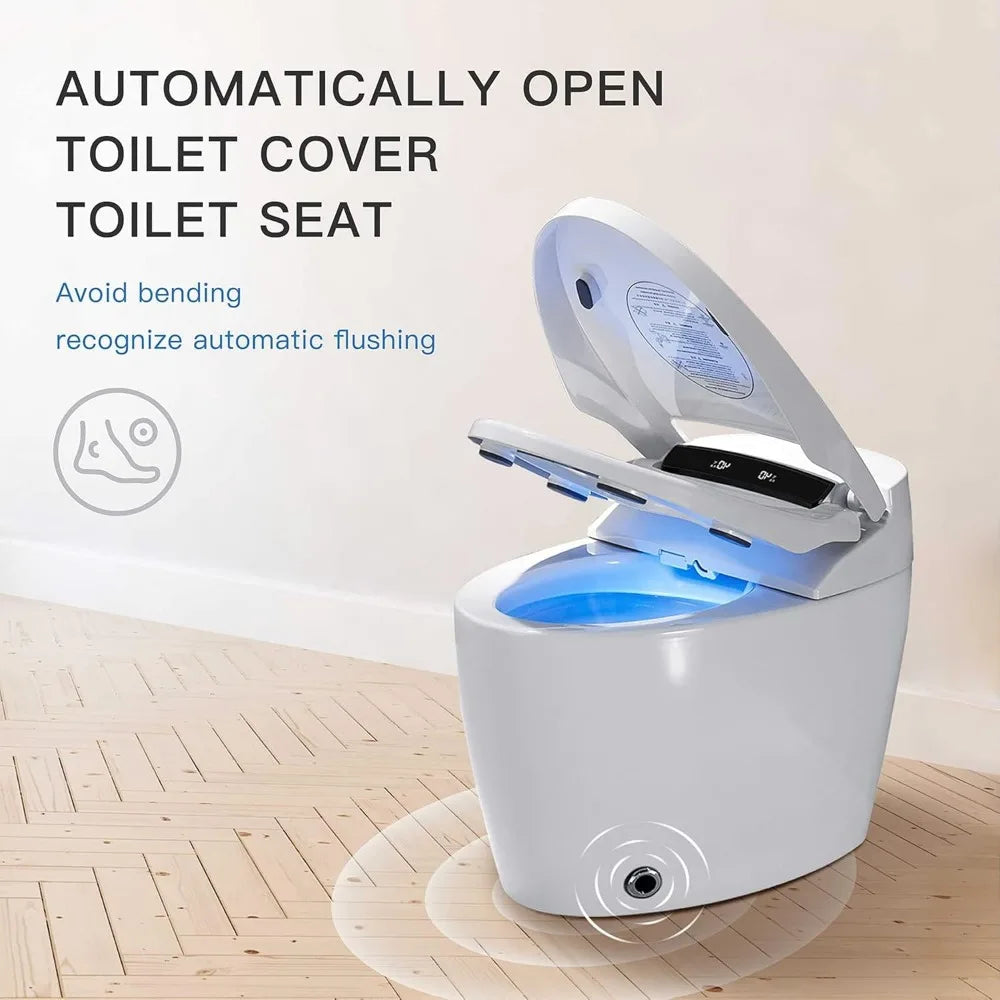 Smart Toilet, One Piece Bidet Toilet for Bathrooms, Toilets with Warm Water Sprayer & Dryer, Foot Sensor Operation, Heated Bidet Ohberri