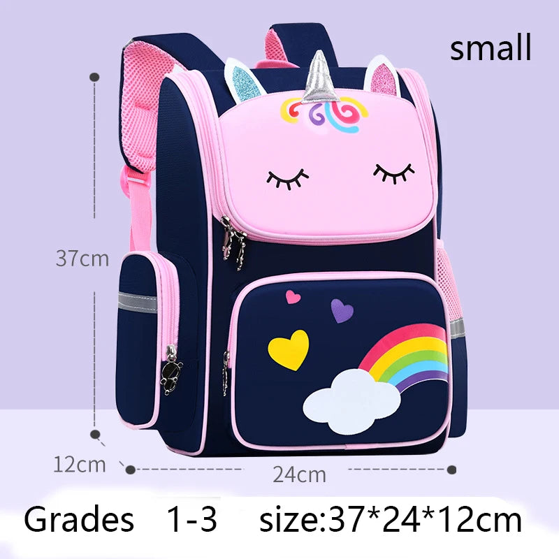 Kid Backpack for Girl Unicorn Children Rainbow Eyes School Bag Ohberri