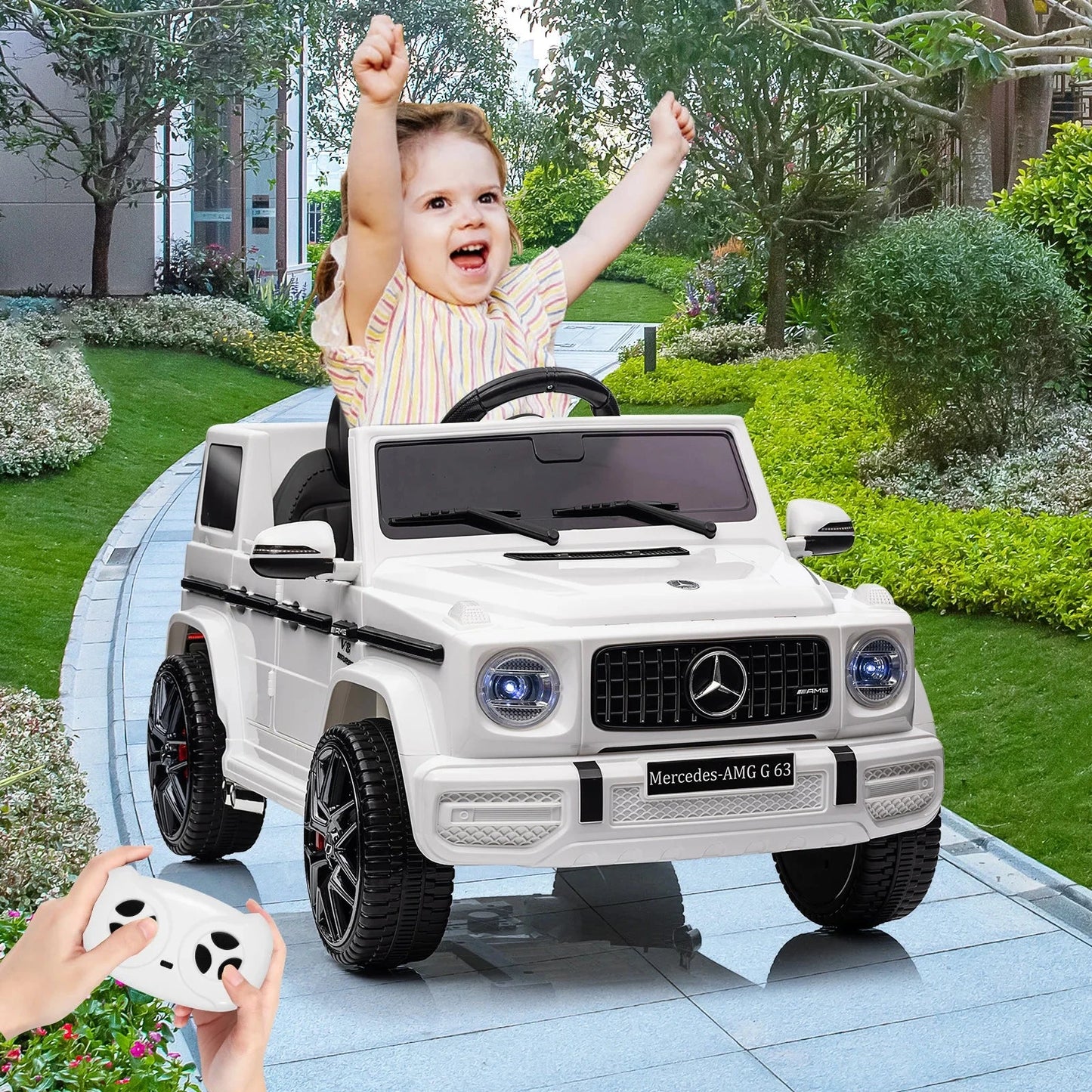Electric Car for Kids Licensed G63 12V Ride on Toy with Remote Control Ohberri