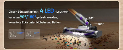 Cordless Vacuum Cleaner 55Mins Running Time with Touchscreen Ohberri