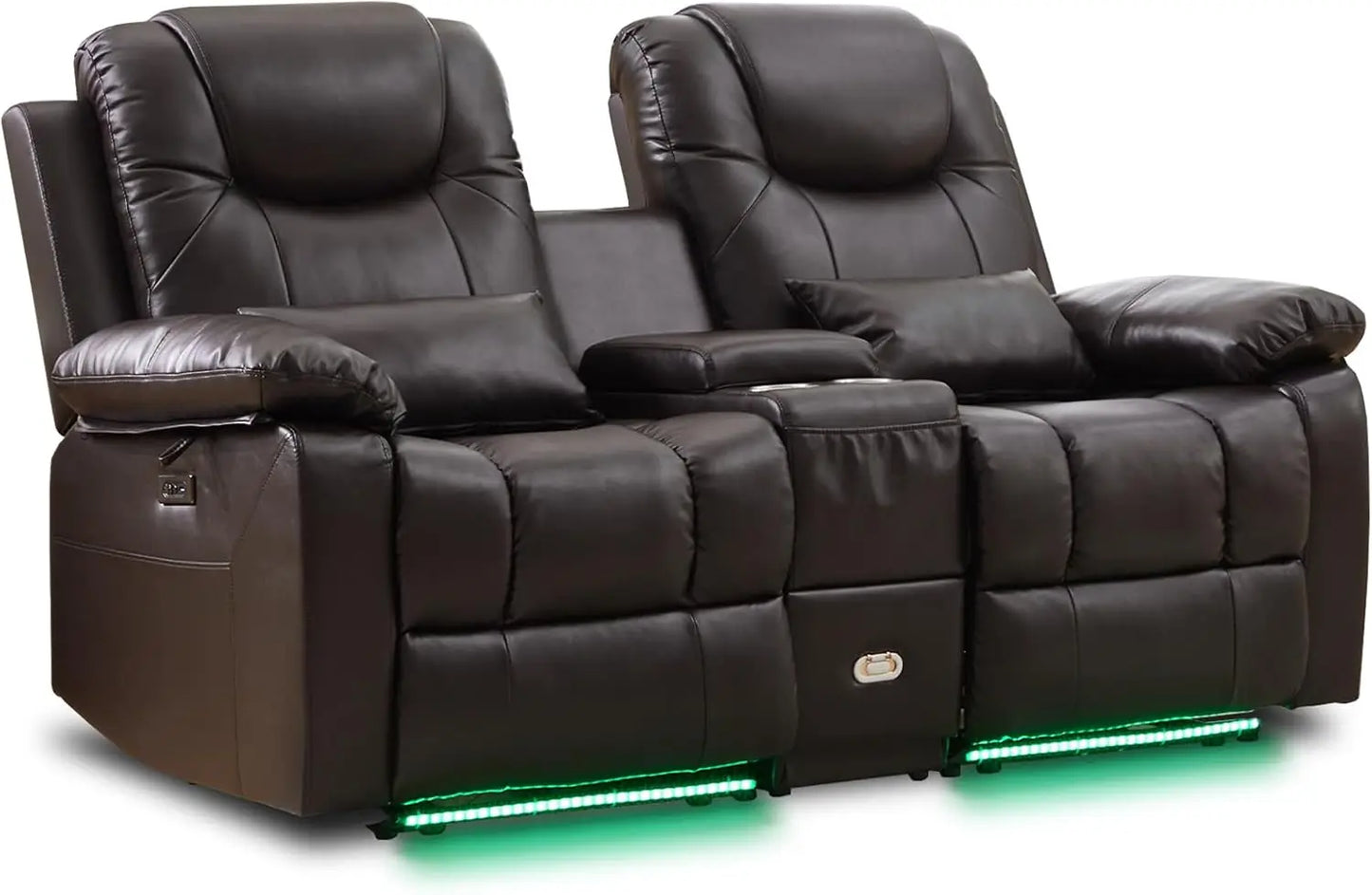 Power Reclining Sofa – Electric Double RV Sofa with LED Lights - Ohberri