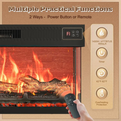 Fireplace TV Stand with LED Lights for 75 Inch TV -Farmhouse Ohberri