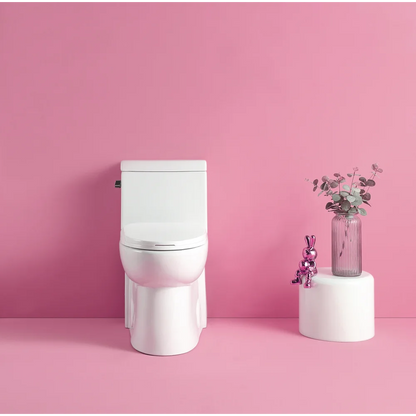 1.28 GPF Single-flush One Piece Toilet, Water-Saving Elongated Ohberri