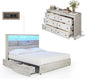 2-Piece Bedroom Set, Queen Bed Frame and 6 Drawer Dresser - Ohberri