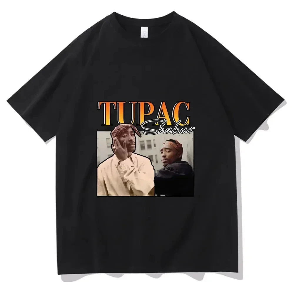 2pac Cotton T-Shirt Printed Short Sleeve Ohberri