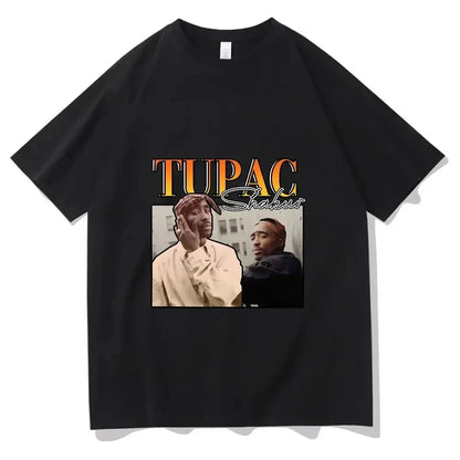 2pac Cotton T-Shirt Printed Short Sleeve Ohberri