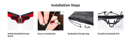 Basketball Hoop x2 Indoor Outdoor Electric Mini Basketball Scoreboard 4x Balls Ohberri