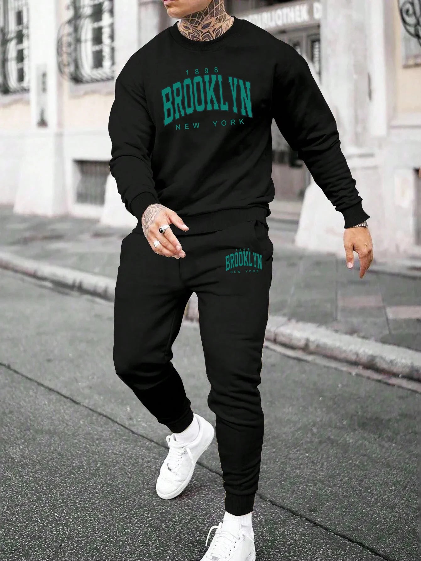 Mens Tracksuit Printing Casual Sweatshirt Outdoors Sports Jogging Clothing Ohberri