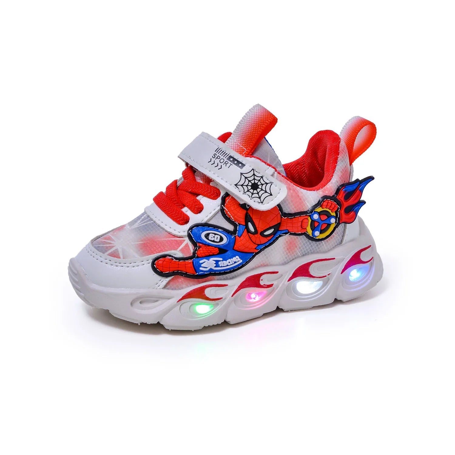Disney Fashion Spiderman Baby Boys Sneakers Spring/autumn Children's Shoes Lighted Sneaker Trendy Kids Boy Sports Casual Shoes Ohberri