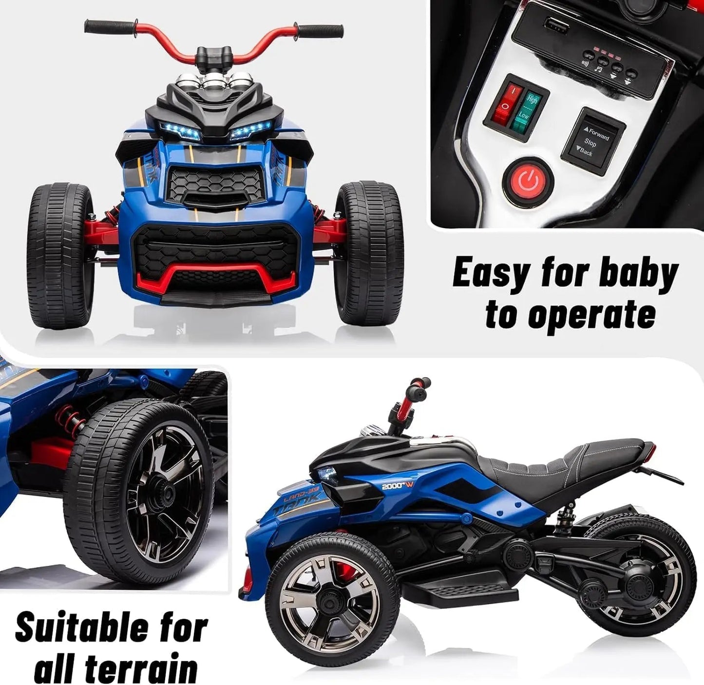 Kids Electric Ride on Car Remote Control 7MPH Ohberri